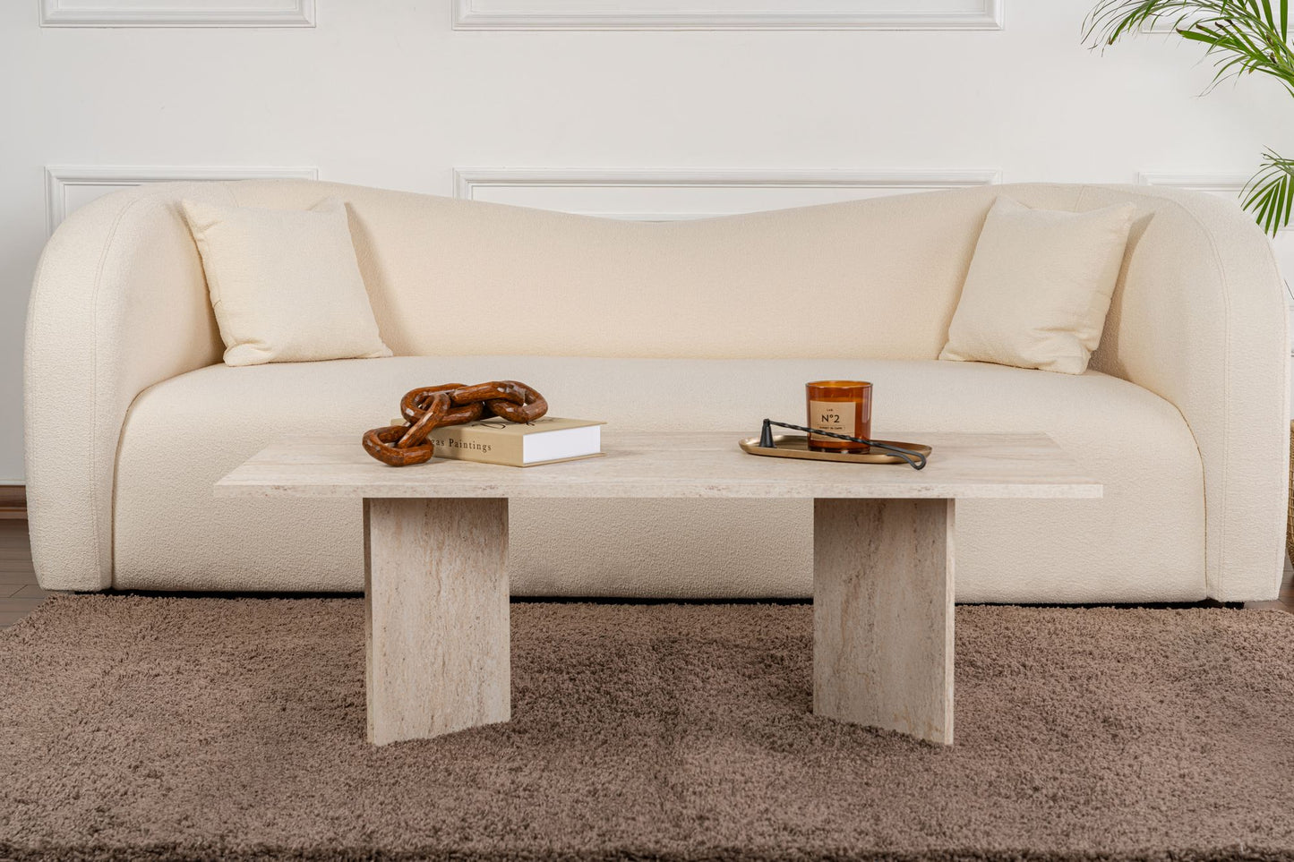 Sabin Soffbord 119x60 cm - Travertine