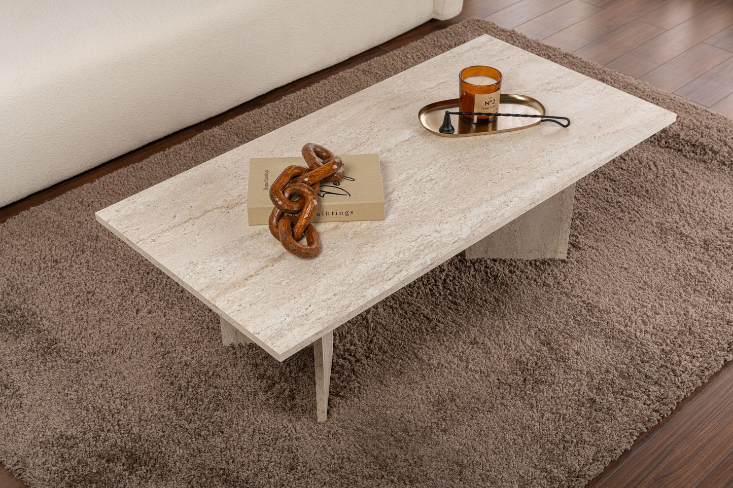 Sabin Soffbord 119x60 cm - Travertine
