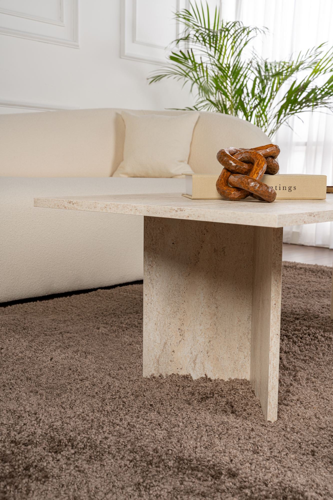 Sabin Soffbord 119x60 cm - Travertine