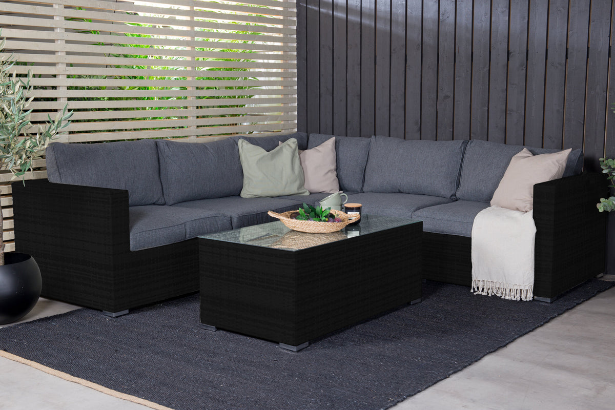 Amazon Hörnsoffgrupp – Bord: H:46 L:110 W:60 Soffa: D:87 H:65 W:237x237