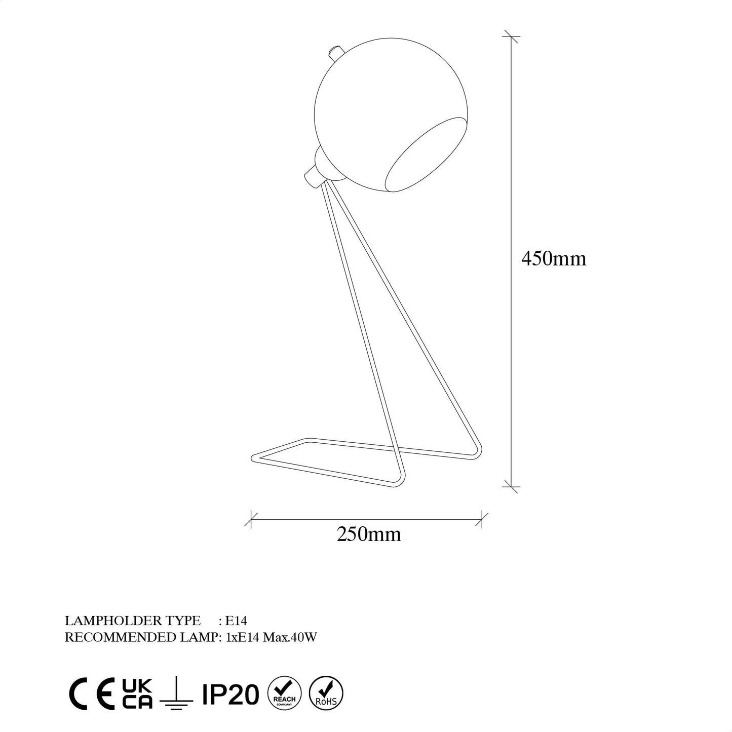 Mixed bordslampa 15 cm