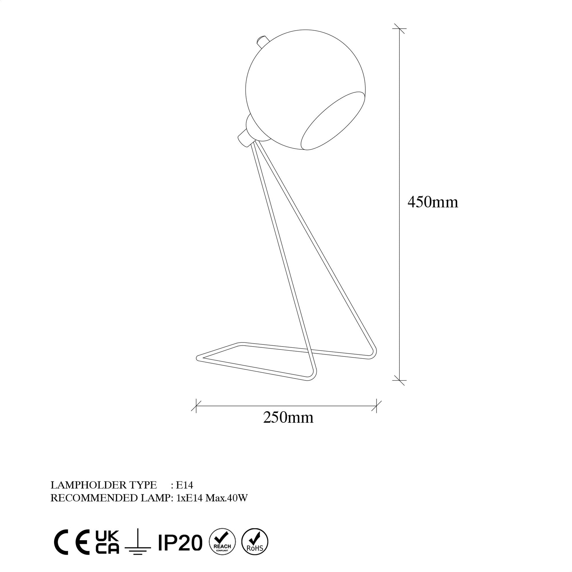 Mixed bordslampa 15 cm