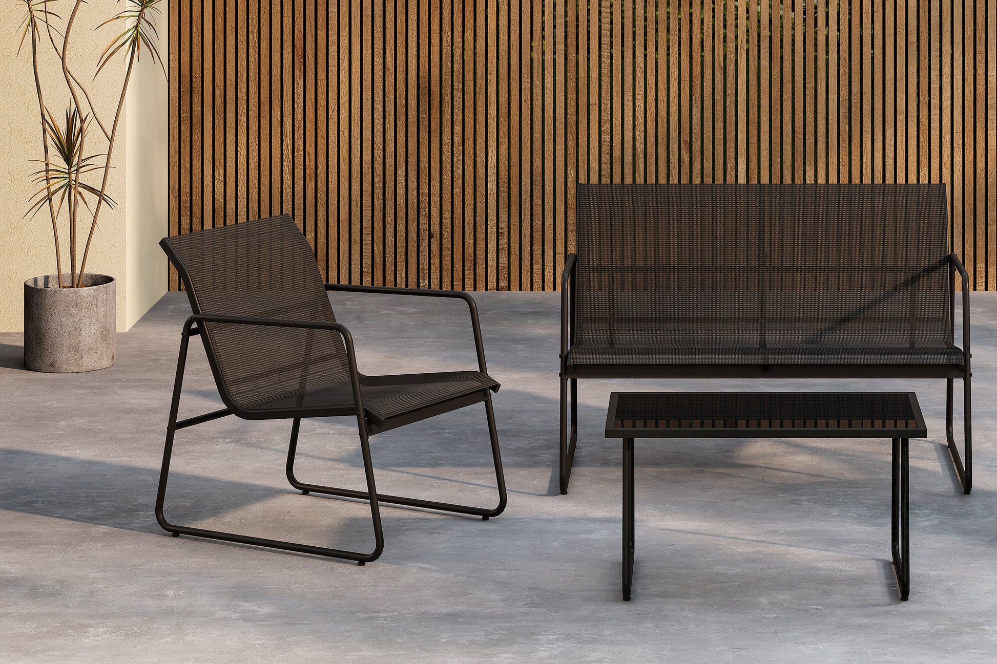 Scopello Soffgrupp – Bord:75x44,5x41Stol:71x56x75Soffa:71x110x75
