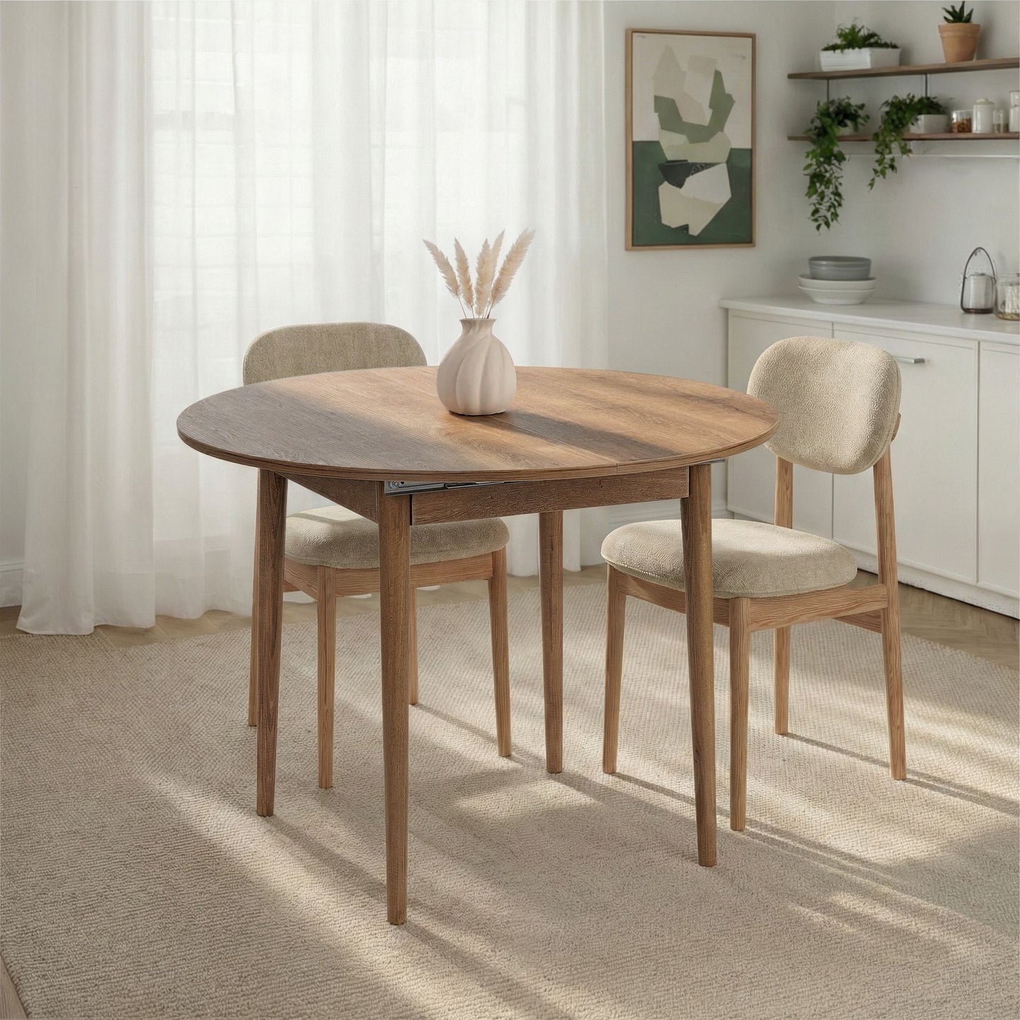 Viona Runt matbord - Förlängningsbar - Kafkas Oak