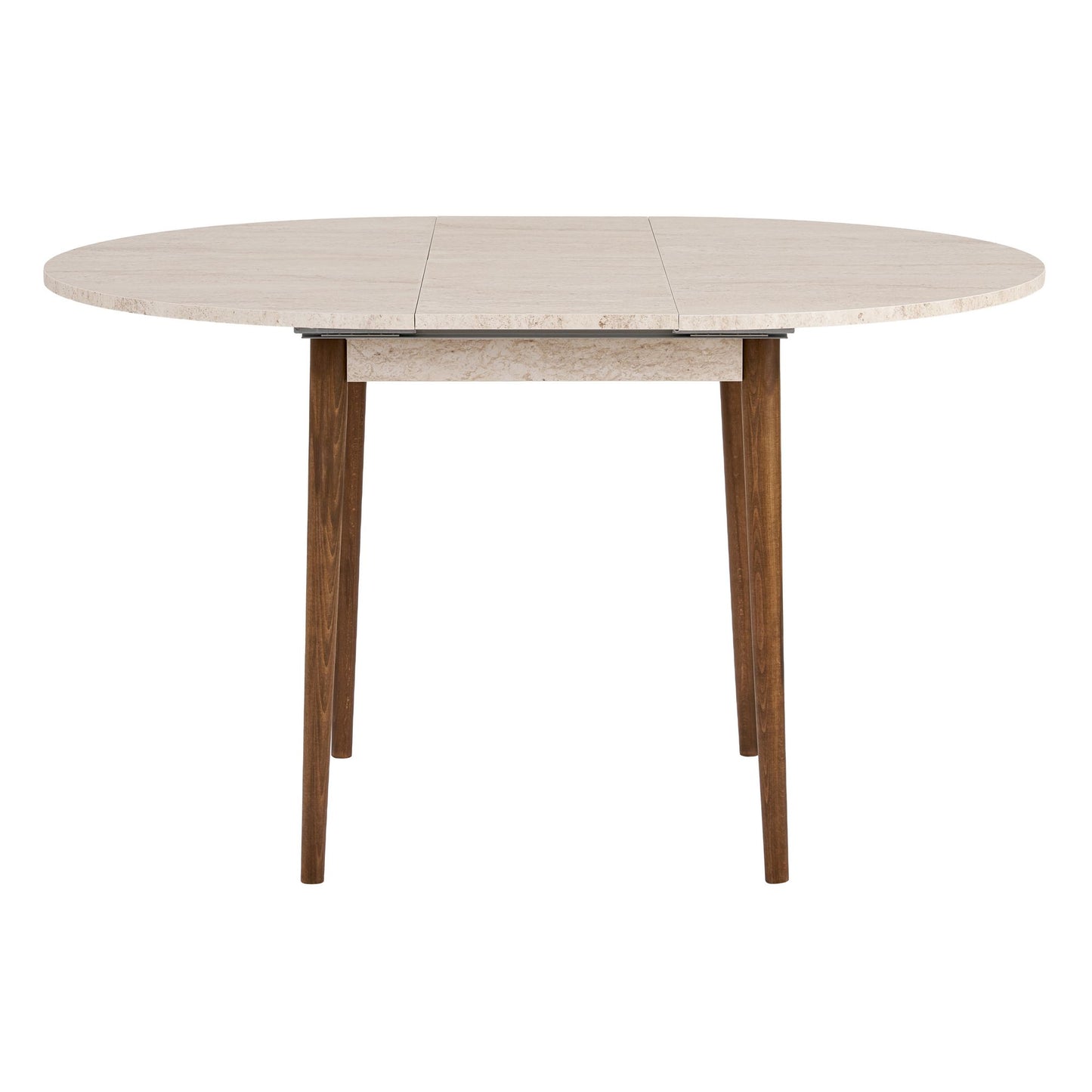Viona Runt matbord 131x100 cm- Förlängningsbar - Travertine, Walnut