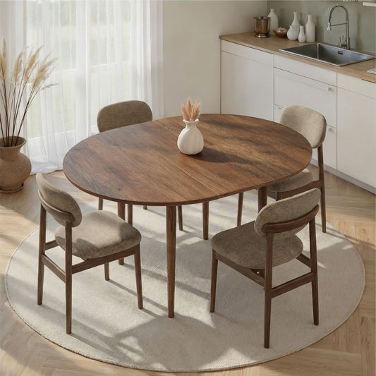 Viona Runt matbord - Förlängningsbar - Barok Walnut