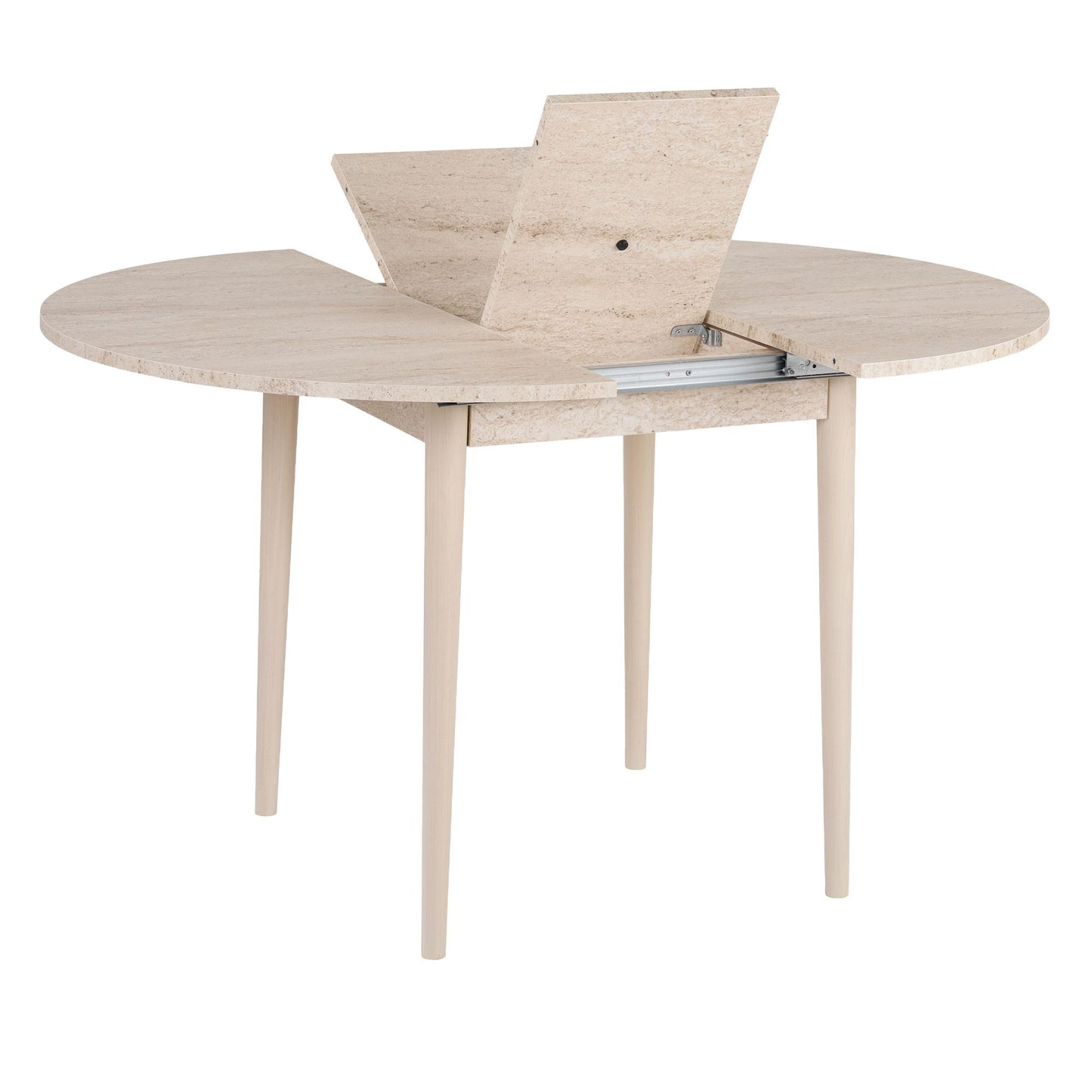 Viona Runt matbord - Förlängningsbar - Travertine, Oak
