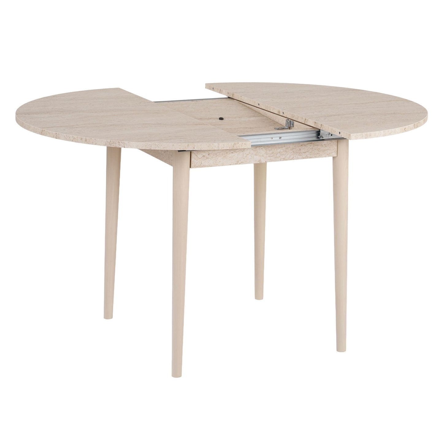 Viona Runt matbord - Förlängningsbar - Travertine, Oak