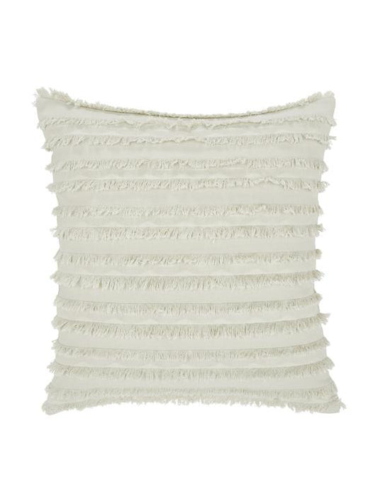 45x45 Kuddfodral med dekorativa fransar - Mörkbeige