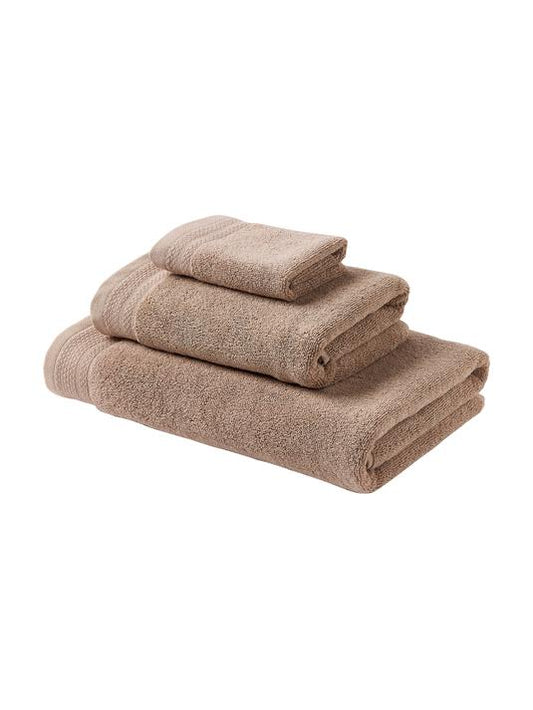 Set av 3 Handdukar i Bomull - Beige