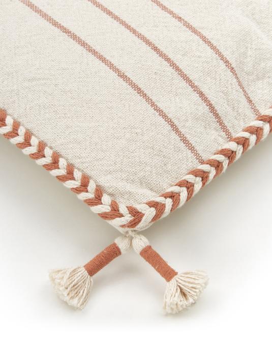 45x45 Kuddfodral med tofsar - Beige/Brun