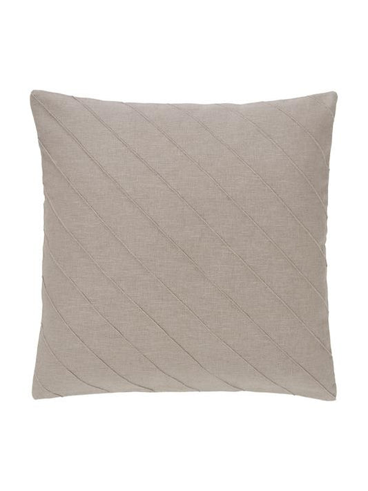 45x45 Kuddfodral i Linne med strukturmönster - Taupe