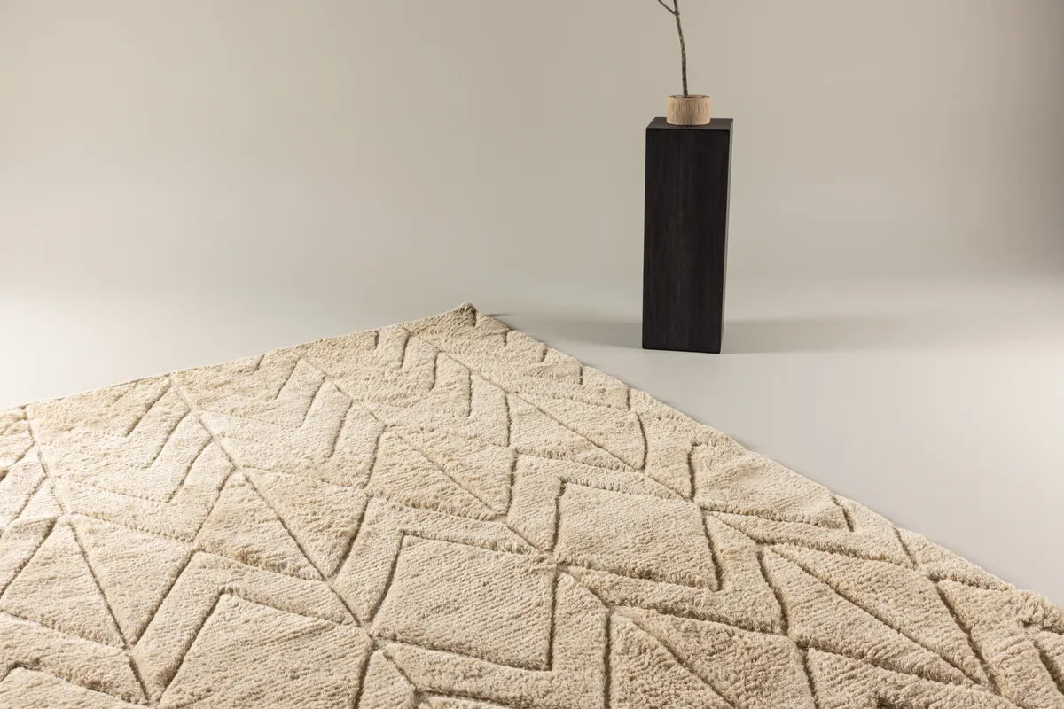 Zoe Rektangulär Ullmatta 400×300 cm – Beige
