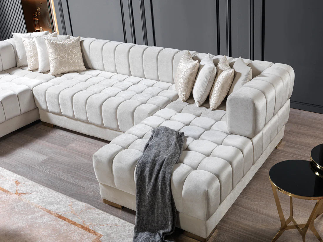 Ariana– U Soffa - Bäddsoffa genom tillägg av puff/pall