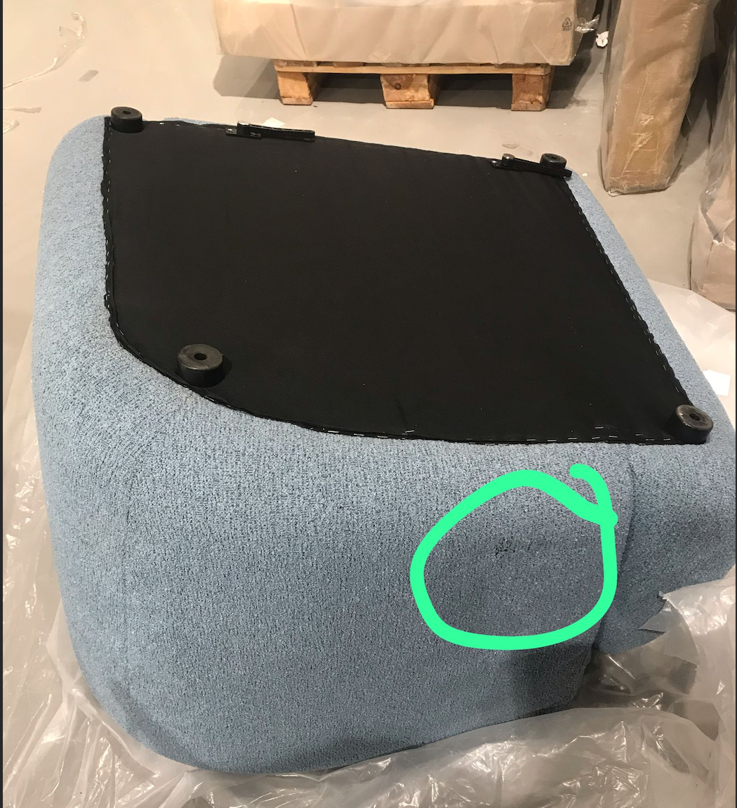 Modulär bouclé hörnsoffa (4-sits)
