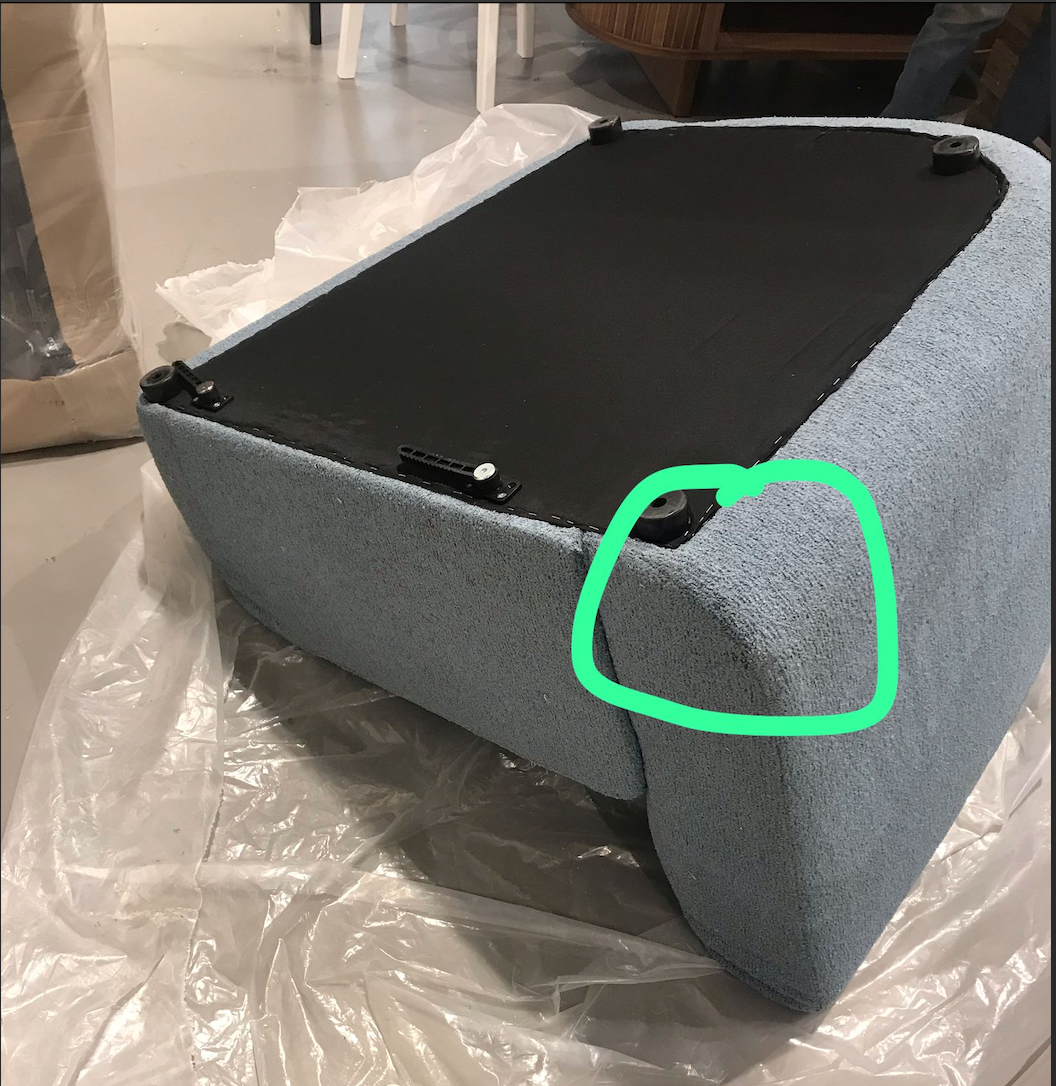 Modulär bouclé hörnsoffa (4-sits)