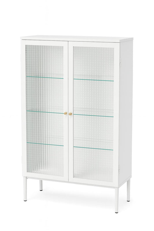 Skåp- Vit/ kristallglas