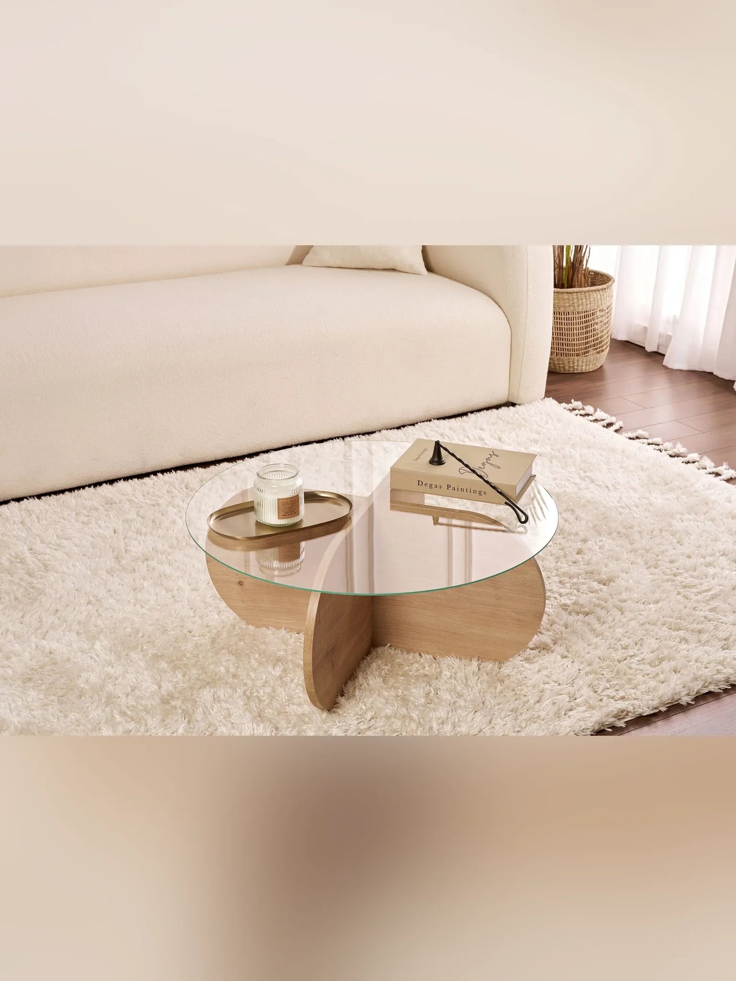 Aeris Soffbord 75 cm - Sapphire Oak, Transparent