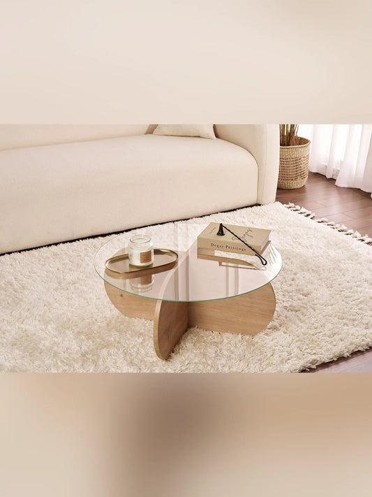 Aeris Soffbord 75 cm - Sapphire Oak, Transparent