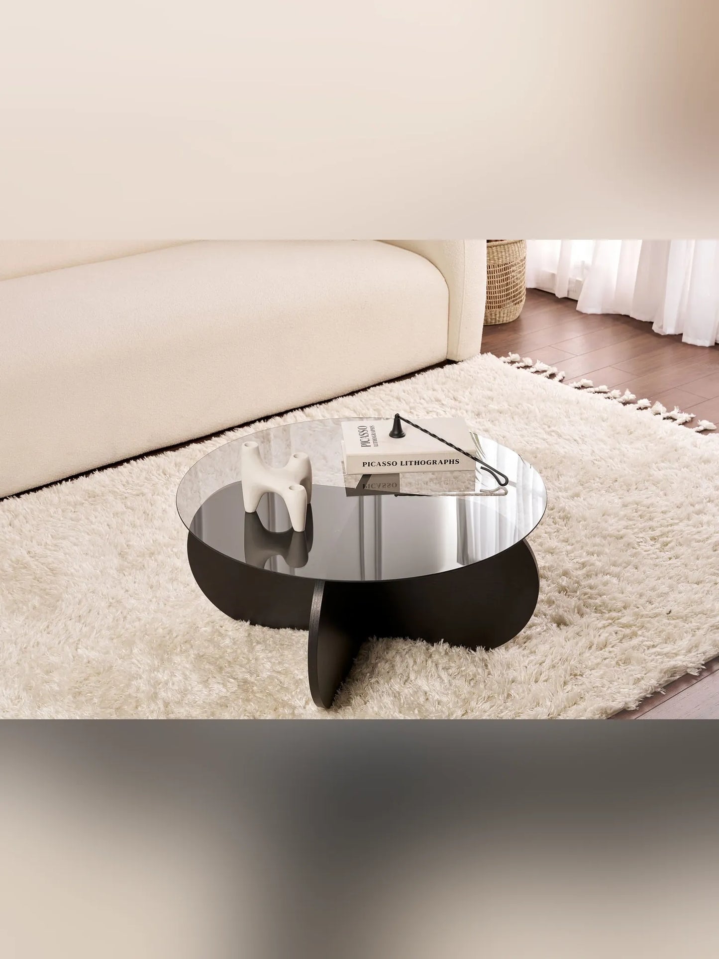 Aeris Soffbord 75x75x35 cm - Wood Black, Transparent