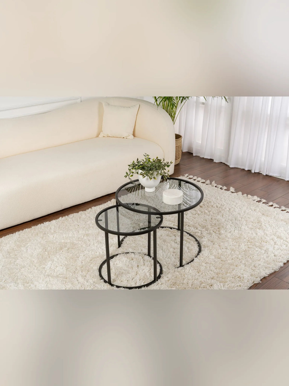 Aurum Soffbord set - 60/42 cm - Svart/Grå