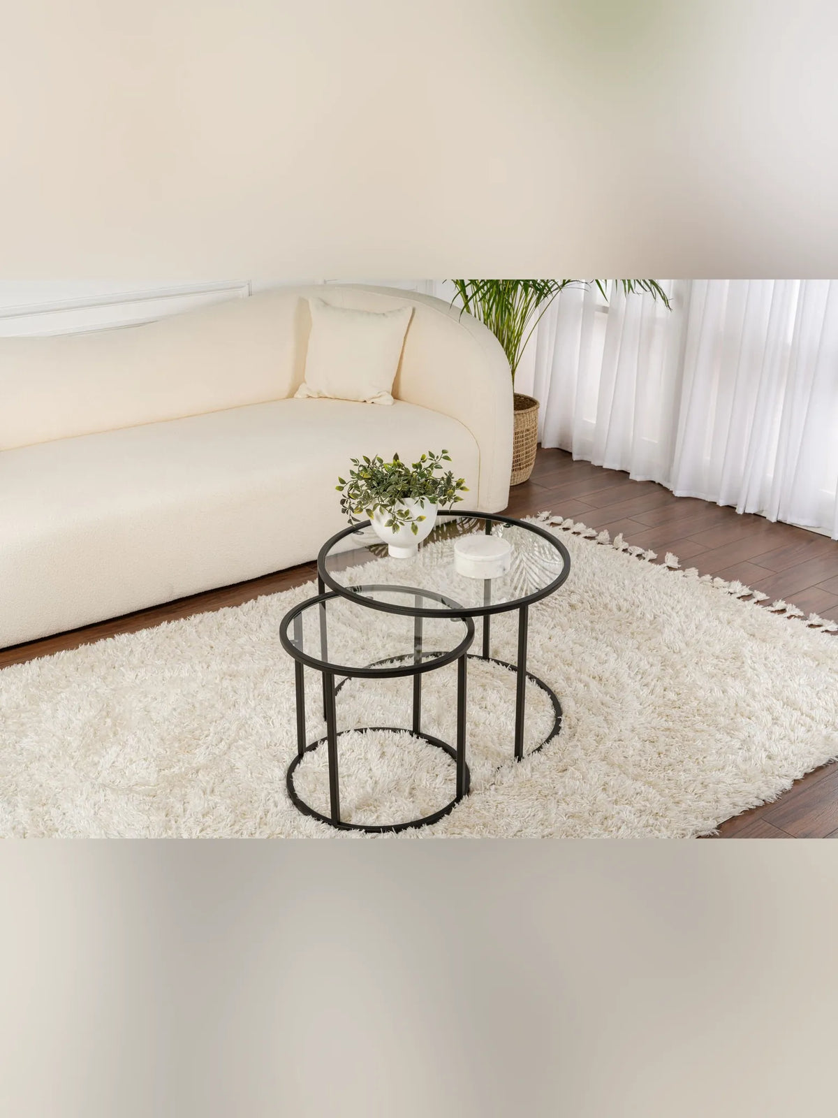 Aurum Soffbord set - 60/42 cm - Svart, Transparent