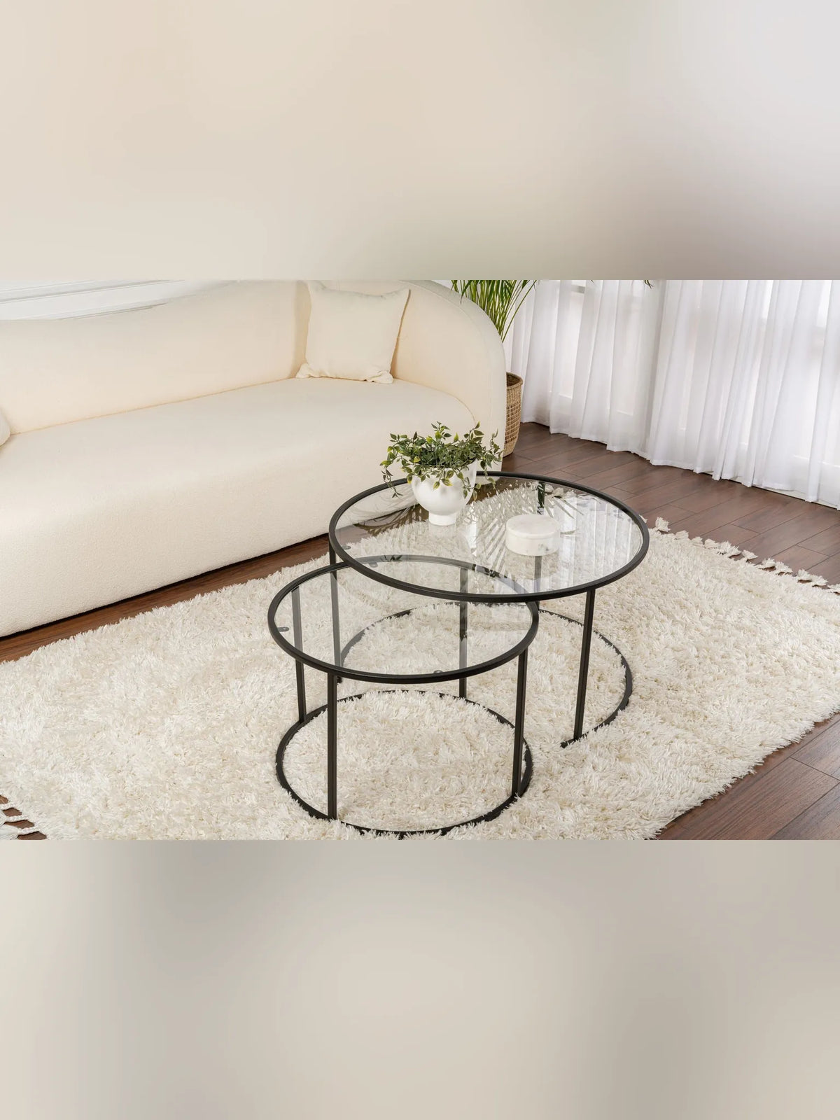 Aurum Soffbord set - 80/60 cm - Svart, Transparent
