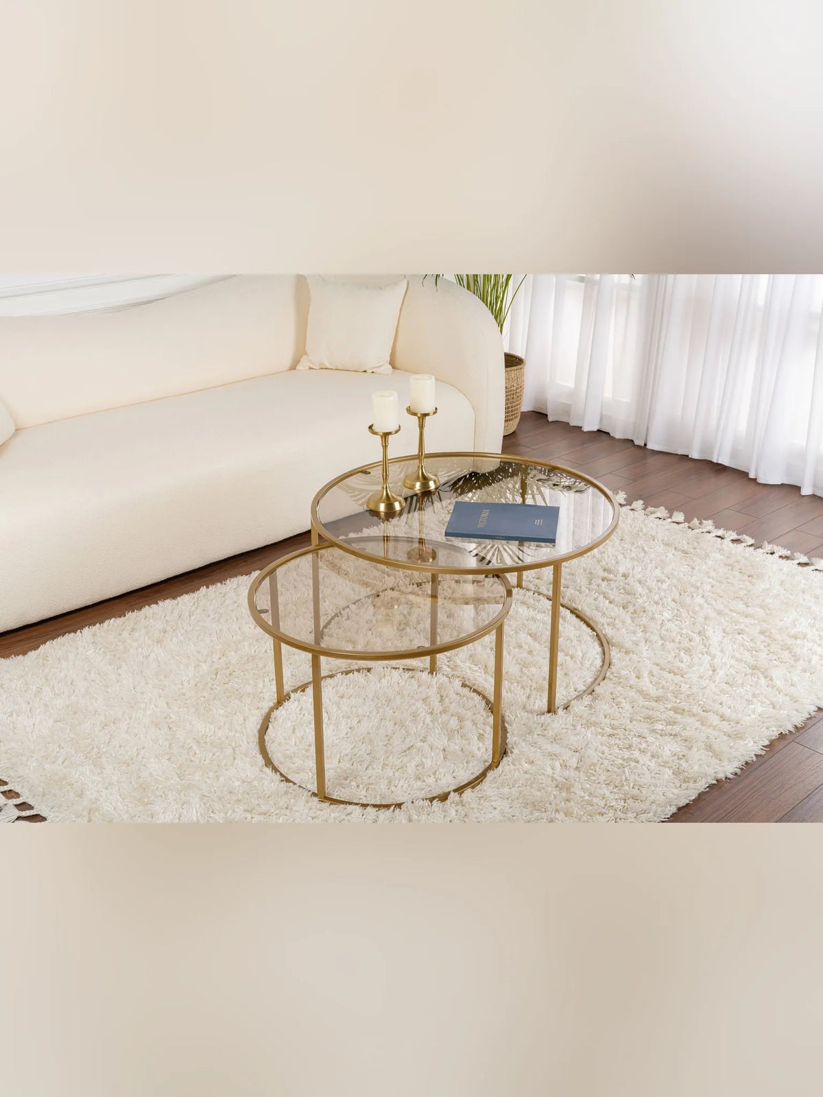 Aurum Soffbord set - 80/60 cm - Guldfärg, Brons