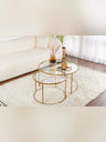 Aurum Soffbord set - 80/60 cm - Guldfärg/Transparent