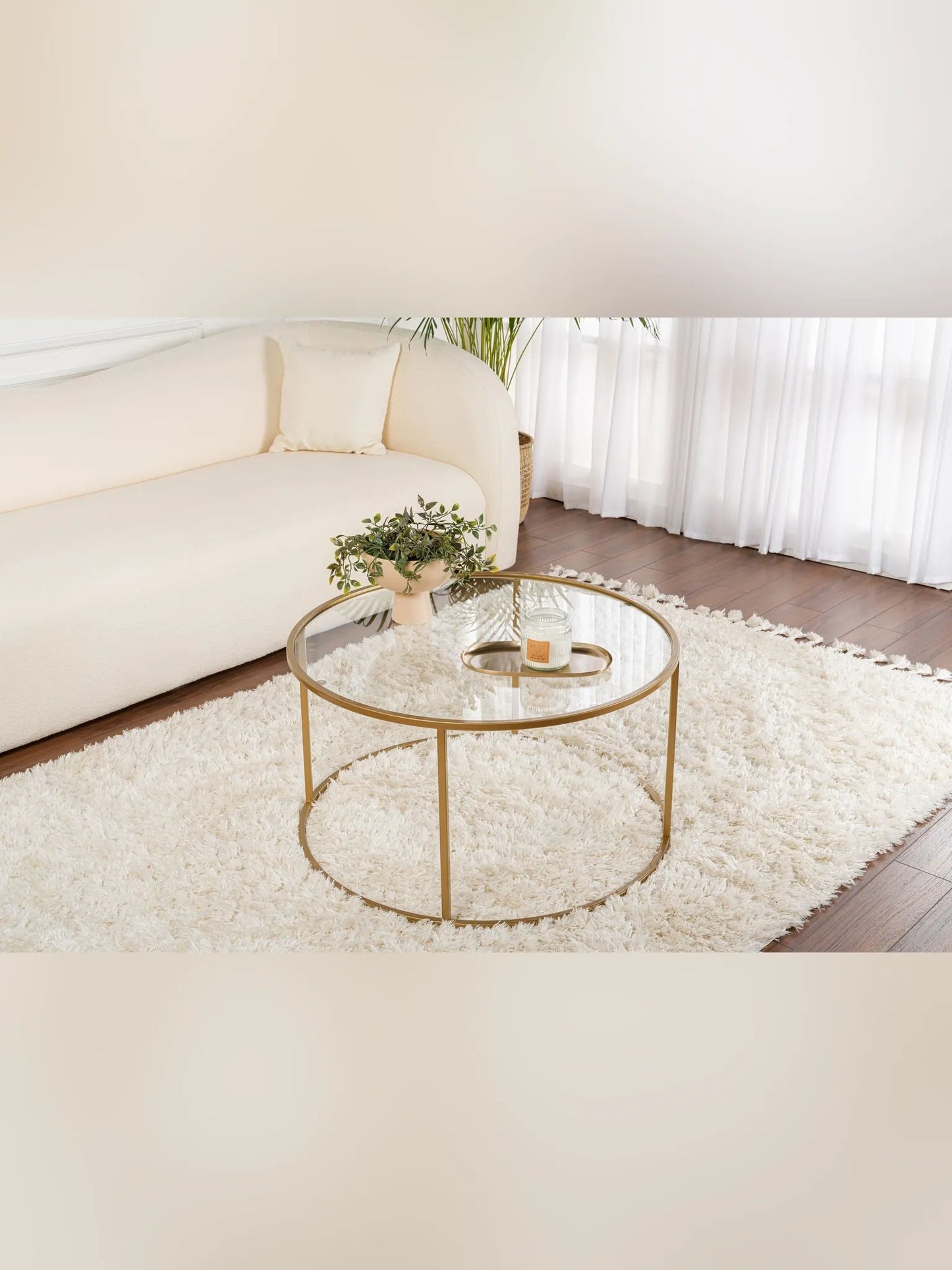 Aurum Soffbord 80 cm - Gold, Transparent
