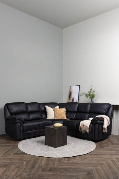 Saranda Recliner Corner Sofa - / Black Microfibre
