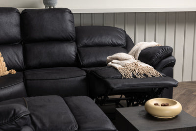 Saranda Recliner Corner Sofa - / Black Microfibre