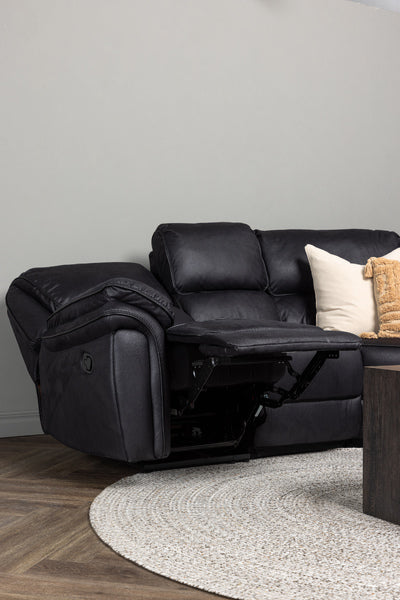 Saranda Recliner Corner Sofa - / Black Microfibre