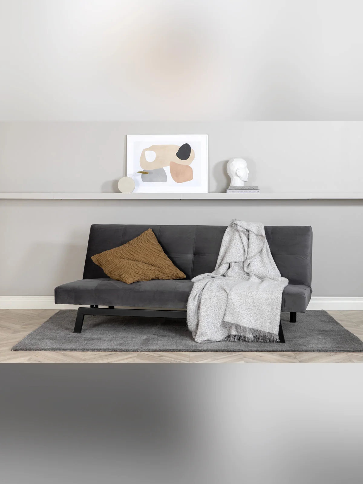 Bodil Sofabed - Black / Dark Grey Velvet