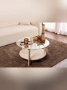 Clara Soffbord 75 cm - Travertine, Transparent
