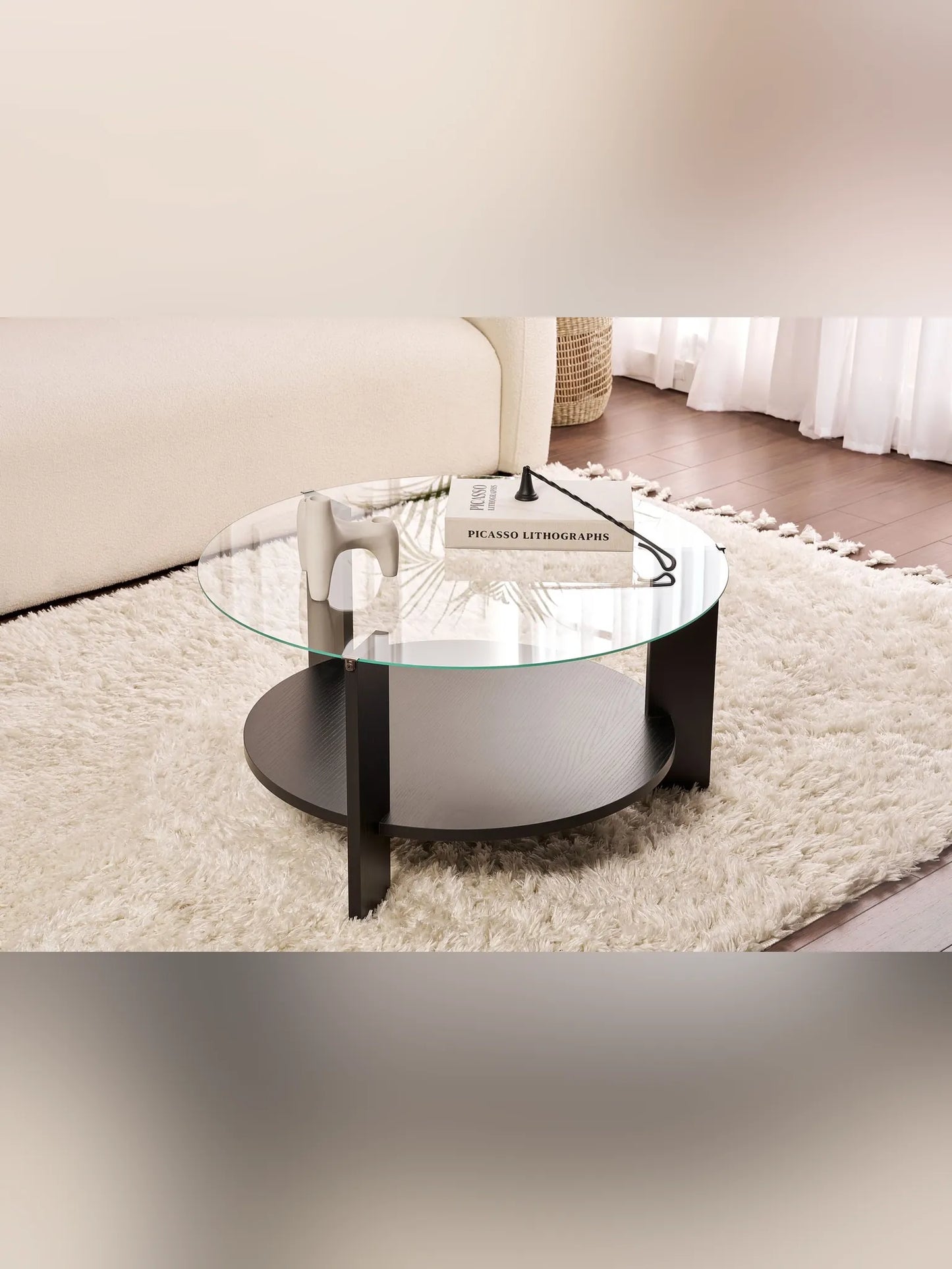 Clara Soffbord 75 cm - Wood Black, Transparent