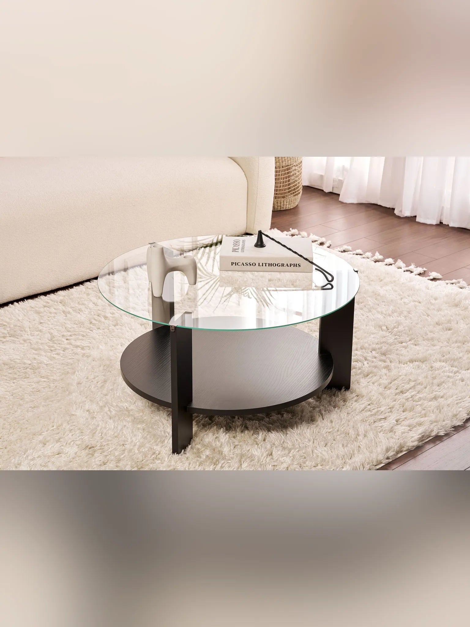 Clara Soffbord 75 cm - Wood Black, Transparent