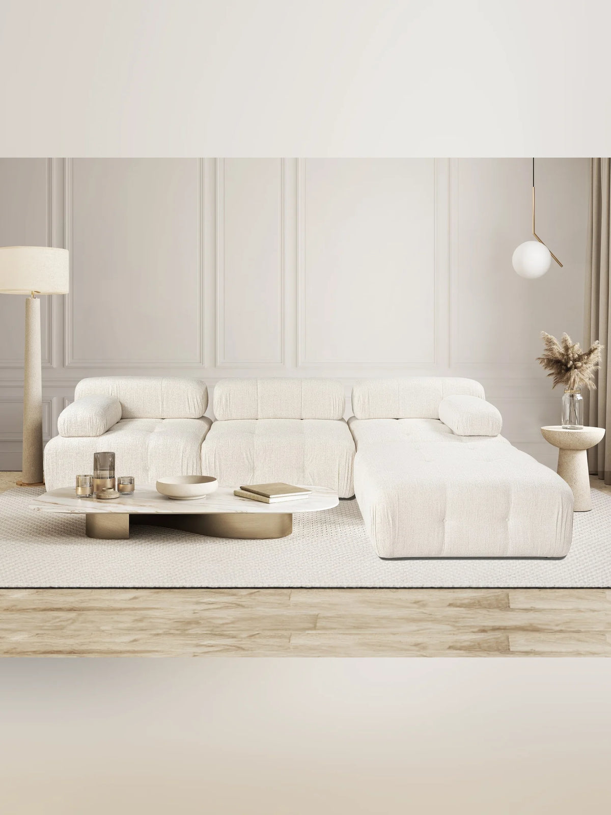 Doblo ( L1-O1-1R-Pouffe) hörnsoffa
