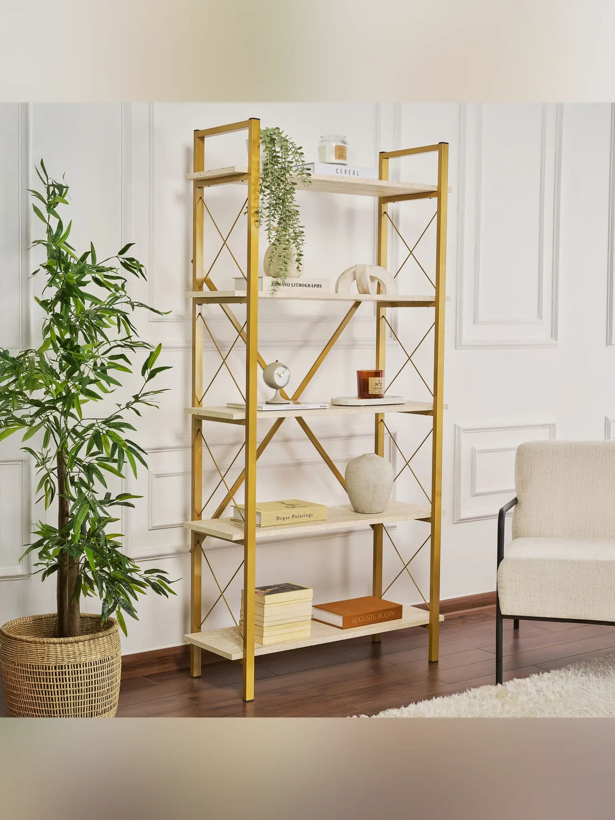 Elysian Hylla - Travertine, Gold