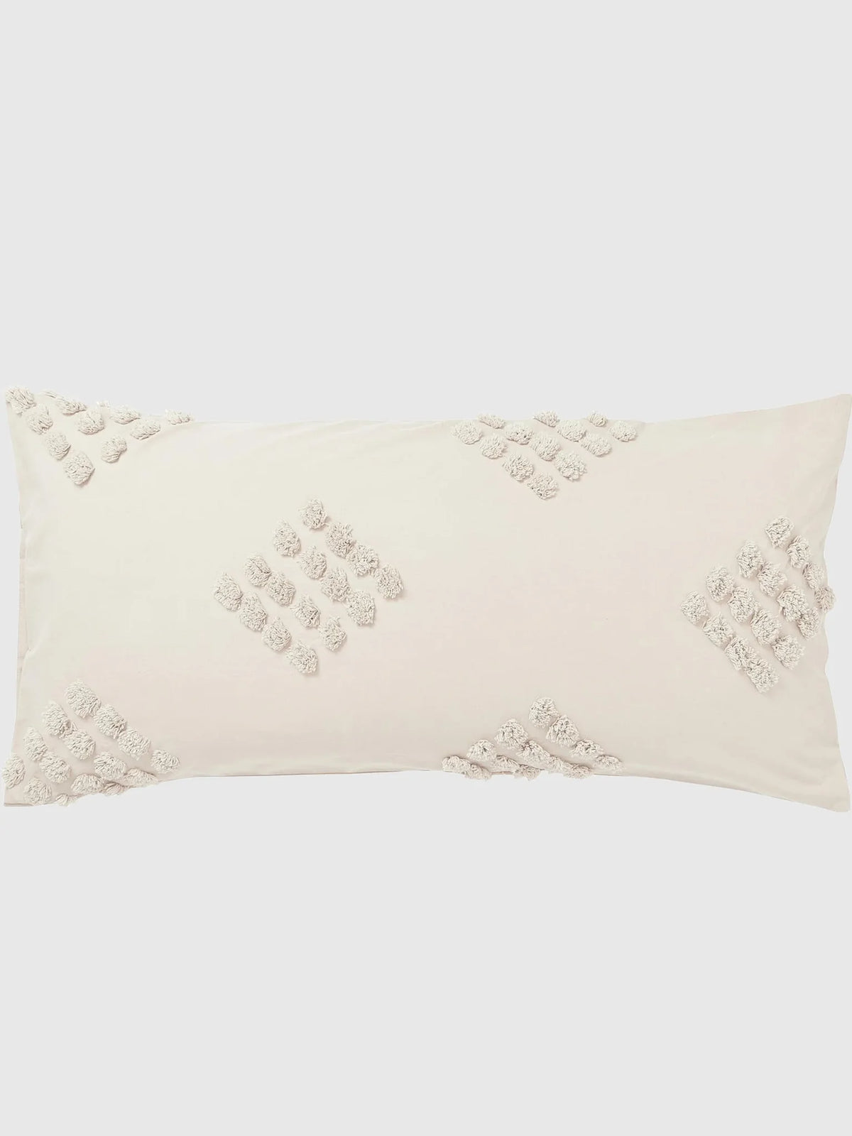 Fia beige bomullspercale örngott med tuftad dekoration, 2-pack