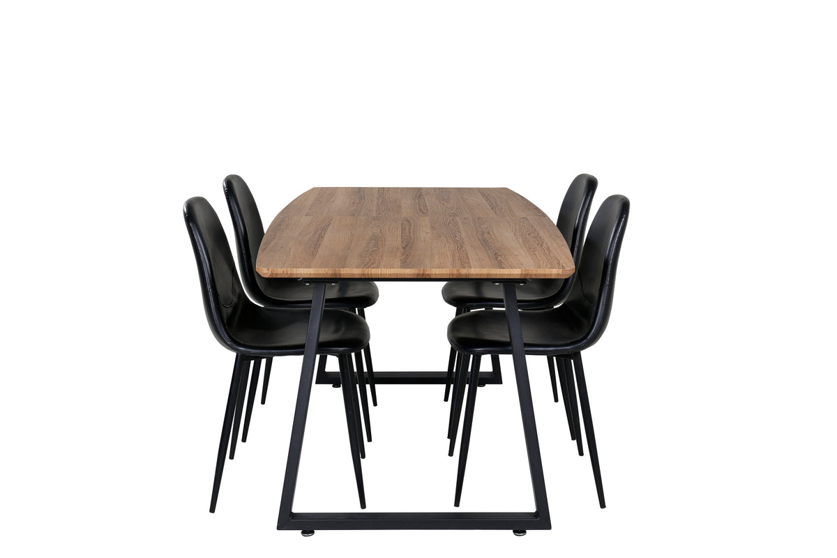 Inca Matbord med Polar Stolarna – Bord: 75,5x160x85 Stol: 43x85,3x43,5