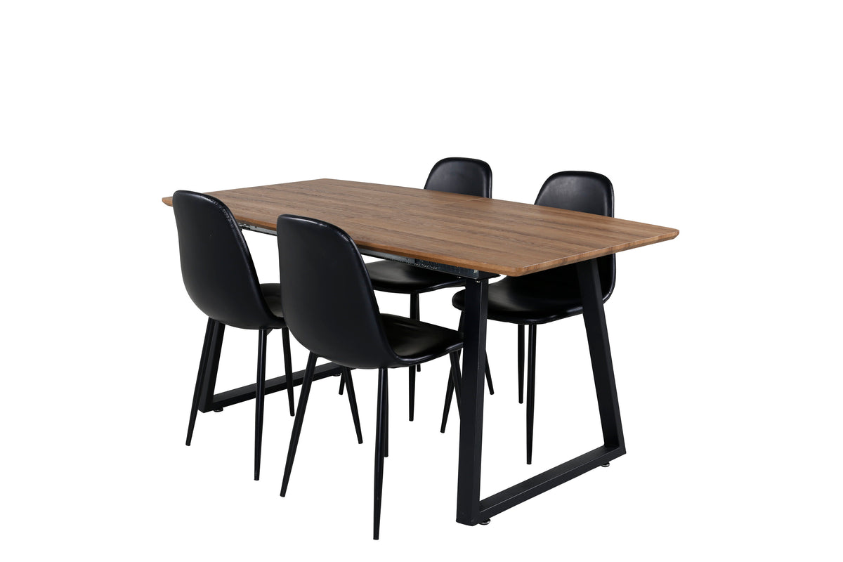 Inca Matbord med Polar Stolarna – Bord: 75,5x160x85 Stol: 43x85,3x43,5