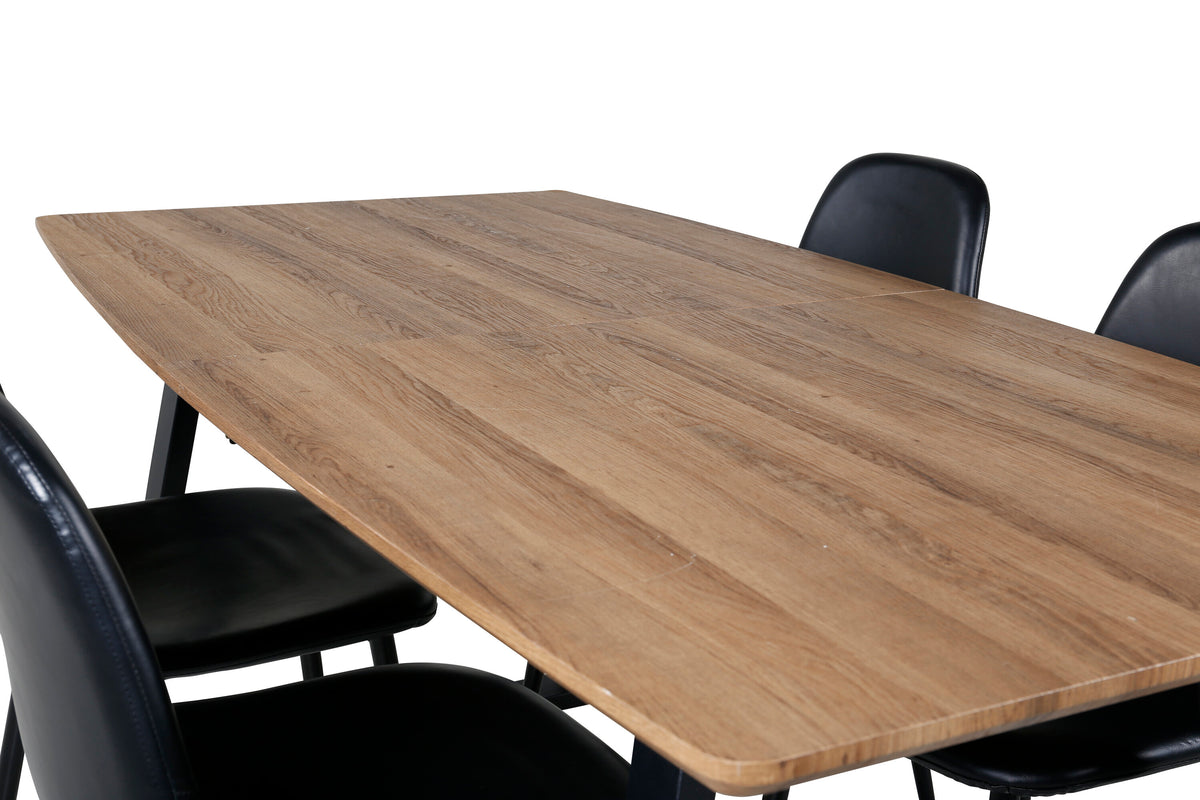 Inca Matbord med Polar Stolarna – Bord: 75,5x160x85 Stol: 43x85,3x43,5