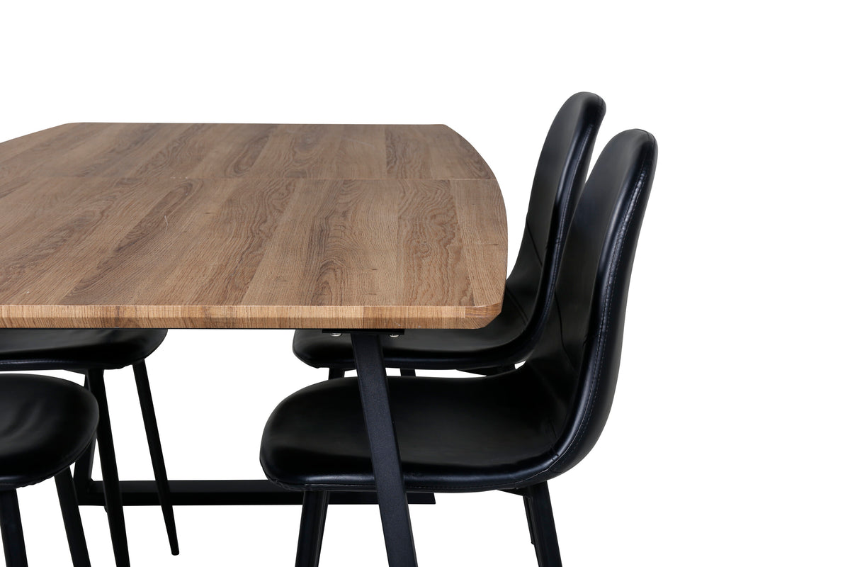 Inca Matbord med Polar Stolarna – Bord: 75,5x160x85 Stol: 43x85,3x43,5