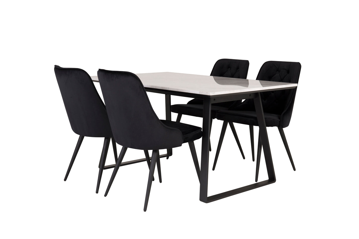 Estelle Matbord med Velvet Deluxe Stolarna Matgrupp