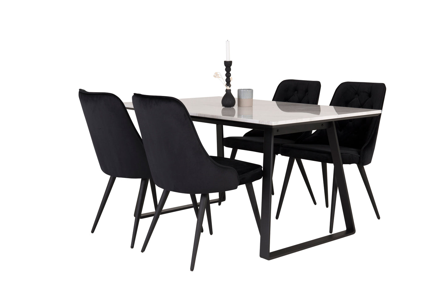 Estelle Matbord med Velvet Deluxe Stolarna Matgrupp