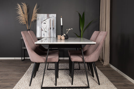 Estelle Matbord med Leone Stolarna – Bord: 74,5x140x90 Stol: 63x91x46,5