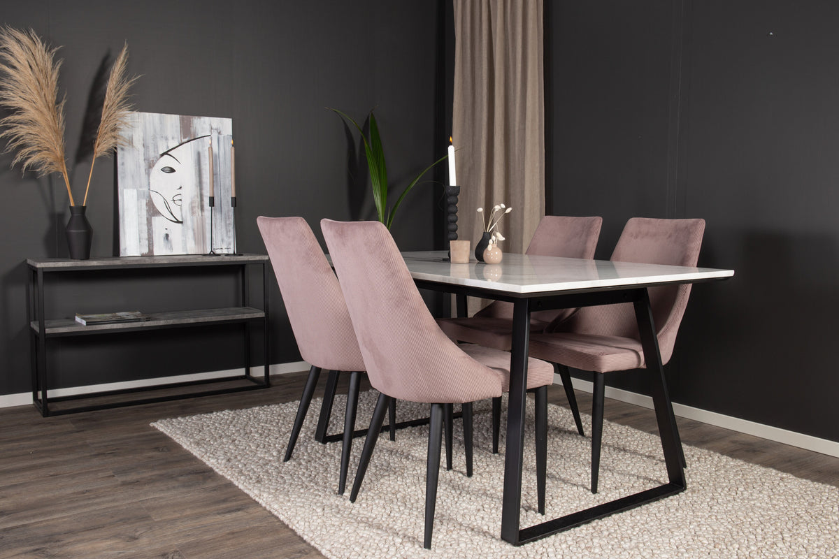 Estelle Matbord med Leone Stolarna – Bord: 74,5x140x90 Stol: 63x91x46,5