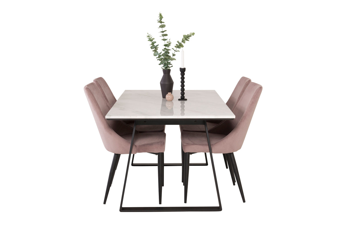 Estelle Matbord med Leone Stolarna – Bord: 74,5x140x90 Stol: 63x91x46,5