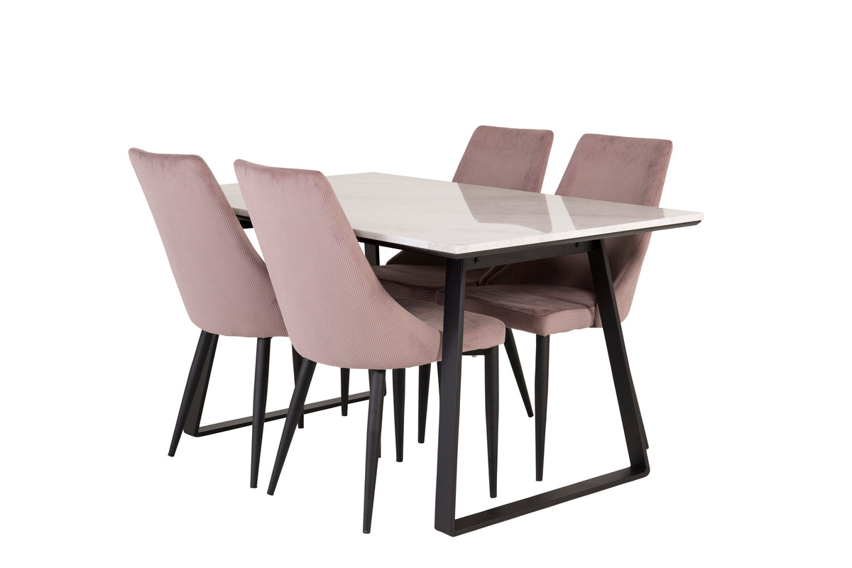 Estelle Matbord med Leone Stolarna – Bord: 74,5x140x90 Stol: 63x91x46,5